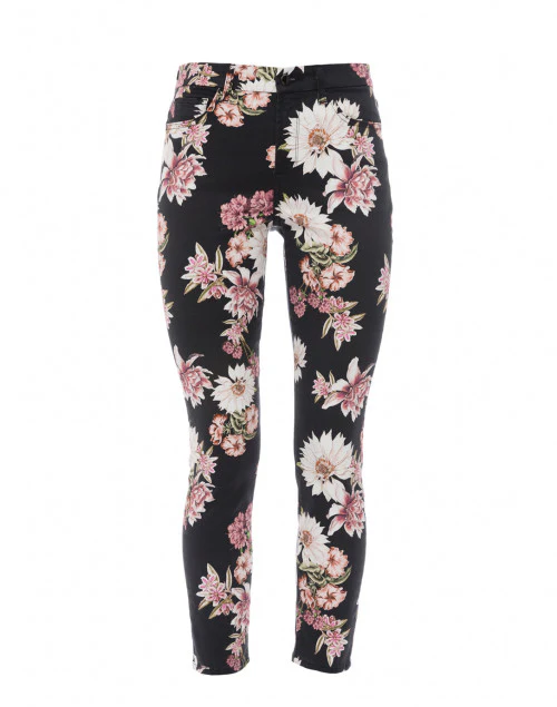 Navy Night Garden Print Stretch Cotton Jean