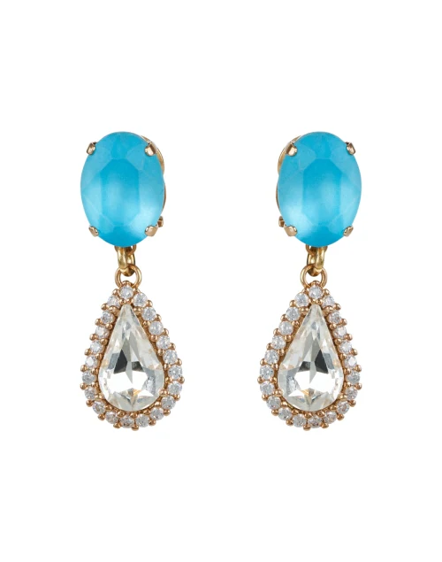 Blue Crystal Drop Earrings