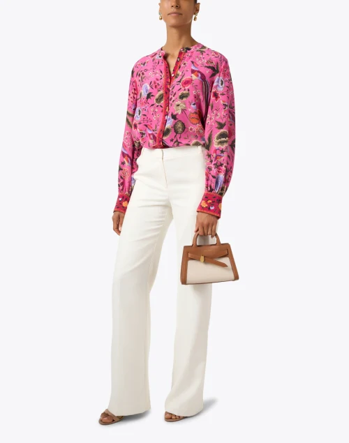 Fionna Pink Print Silk Blouse