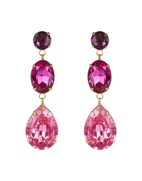 Aleena Fuchsia Crystal Drop Earrings
