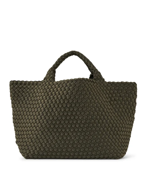 St. Barths Medium Olive Green Woven Handbag
