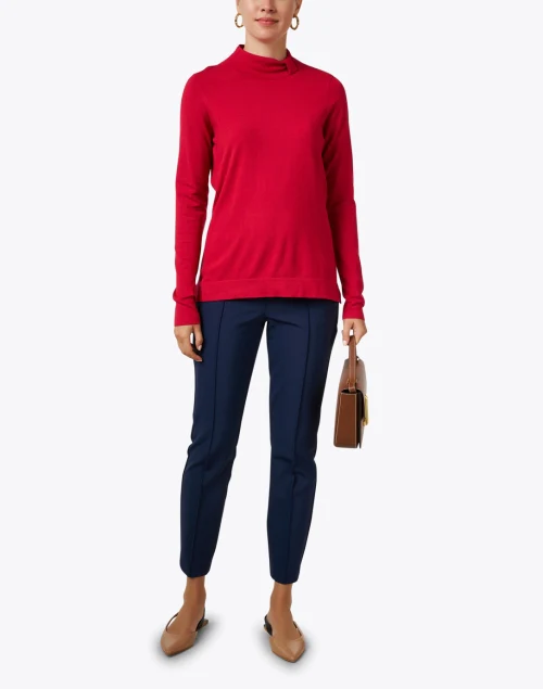 Red Mock Neck Top