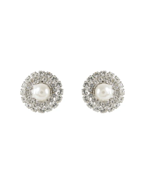Margalo Crystal Pearl Stud Earrings