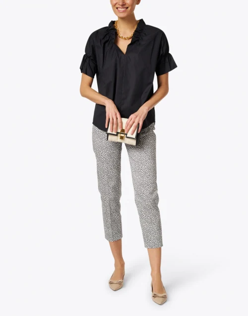 Crosby Black Silky Poplin Top