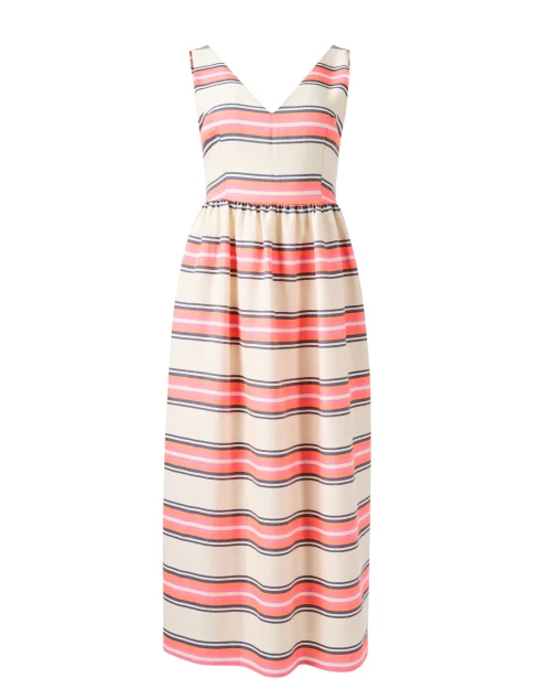 Dominique Multi Stripe Cotton Dress