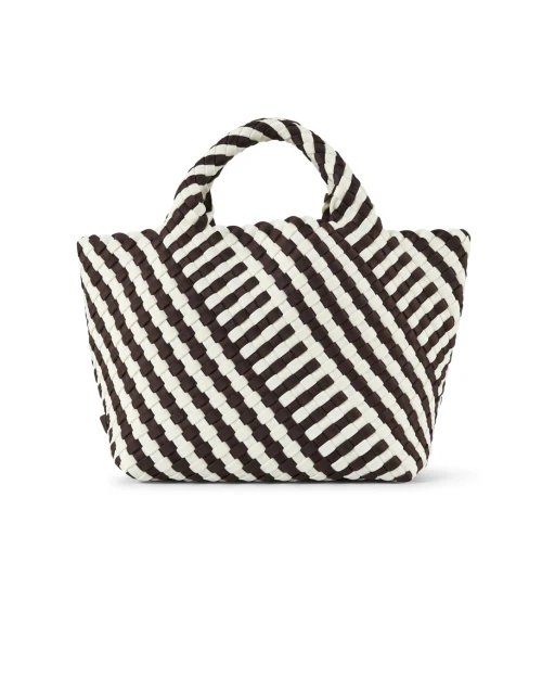 St. Barths Small Brown and White Woven Handbag