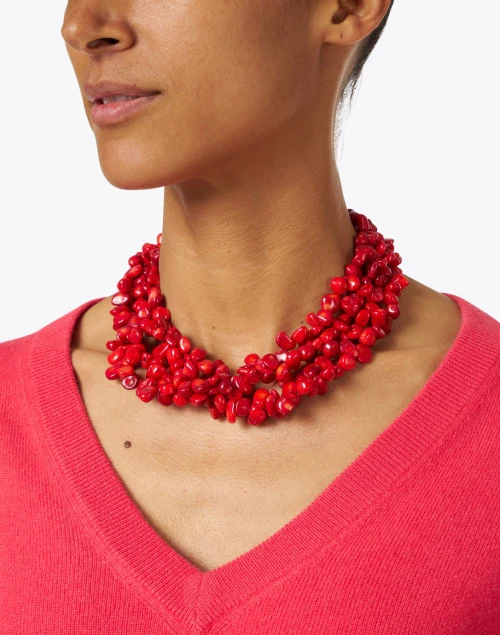 Coral Multi-Strand Necklace