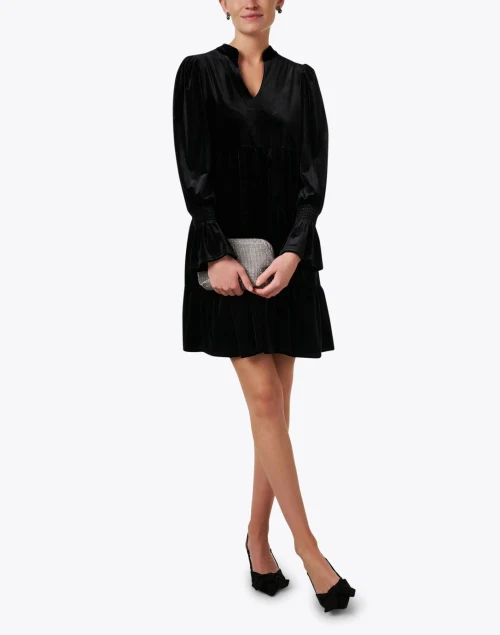 Tammi Black Velvet Tiered Dress