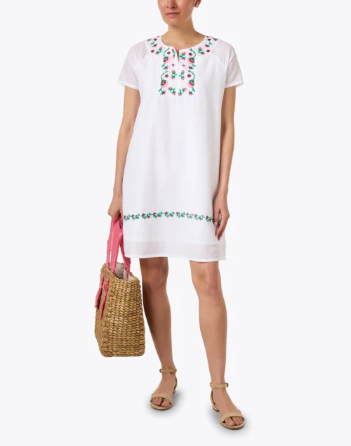 Norah White Floral Embroidered Dress