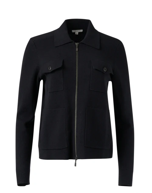 Black Utility Zip Cardigan
