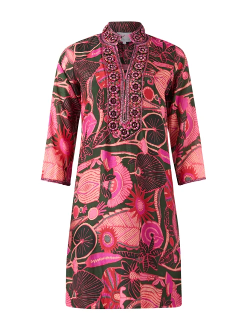 Pink Multi Floral Print Tunic Dress