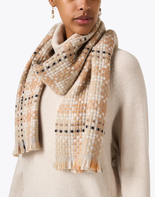 Beige Multi Plaid Scarf