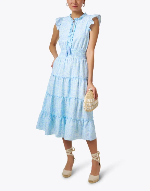 Blue and Aqua Silk Blend Dress