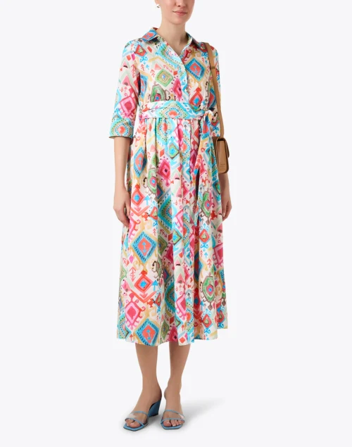 Brenda Multi Ikat Print Cotton Dress