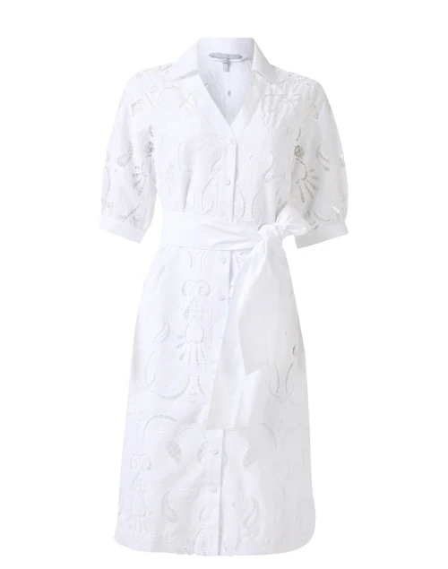 Luca White Eyelet Shirt Dress