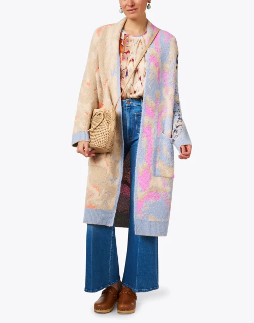 Multi Snake Print Cardigan Coat