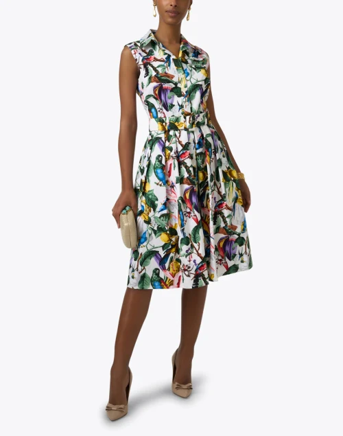 Audrey White Multi Print Dress