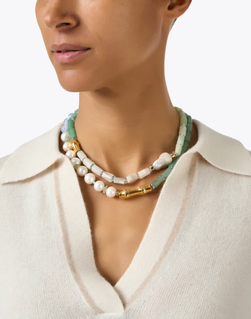 Cabana Blue and Green Wrap Necklace