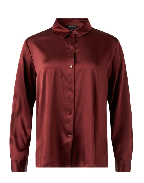 Redwood Brown Silk Blouse