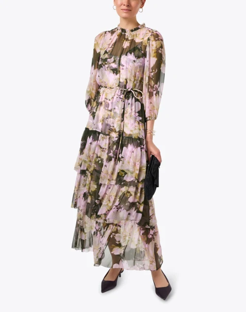 Sara Floral Print Silk Dress