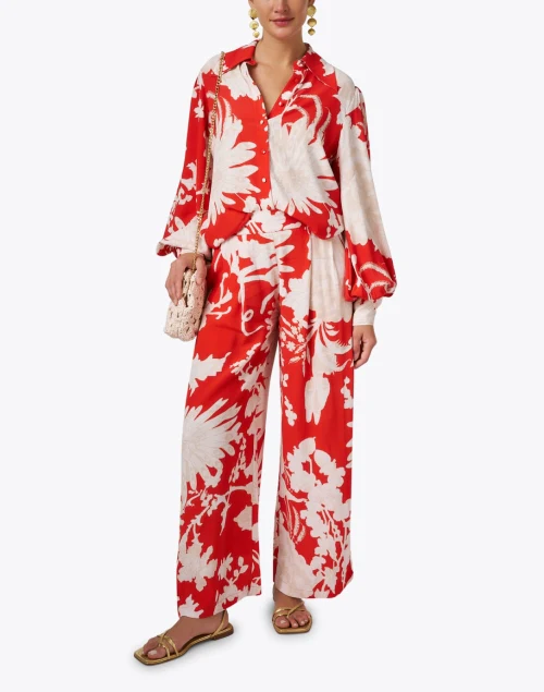 Londyn Red Floral Blouse