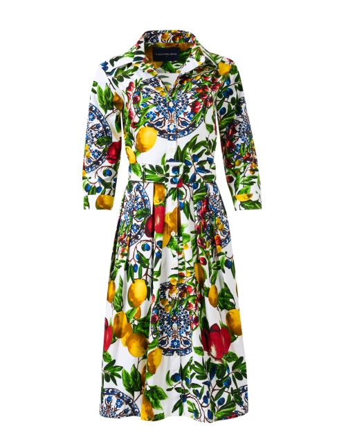 Audrey Lemon Print Cotton Stretch Dress