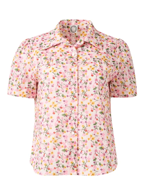 Constance Pink Print Cotton Top