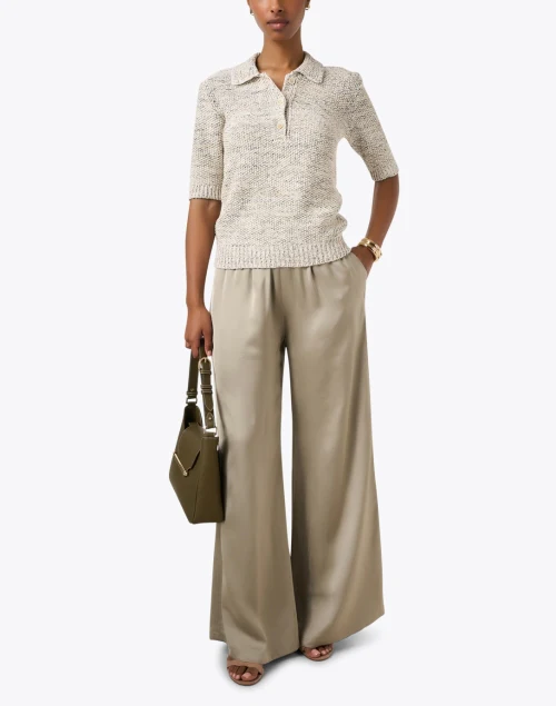 Multi Heather Cotton Henley Sweater