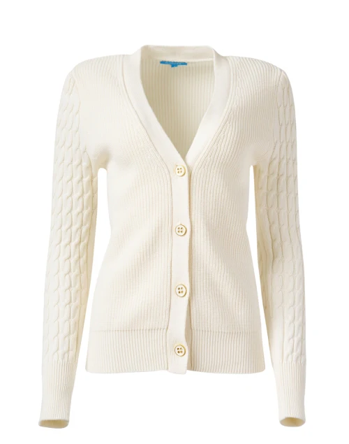 White Cotton Cashmere Cardigan