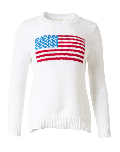 White American Flag Cotton Intarsia Sweater