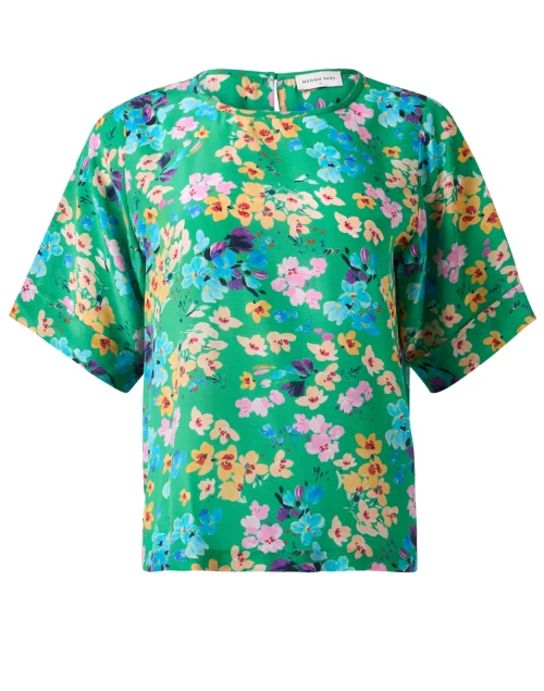 Valeria Green Floral Print Top