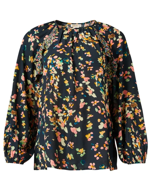 Marlo Navy Multi Print Blouse