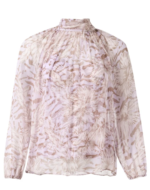 Teagan Lilac Print Silk Chiffon Blouse