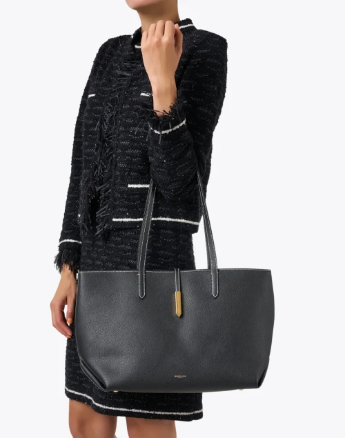Tokyo Black Grain Leather Tote Bag