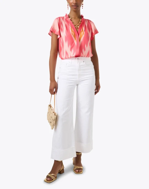 Fia Coral Ikat Print Top