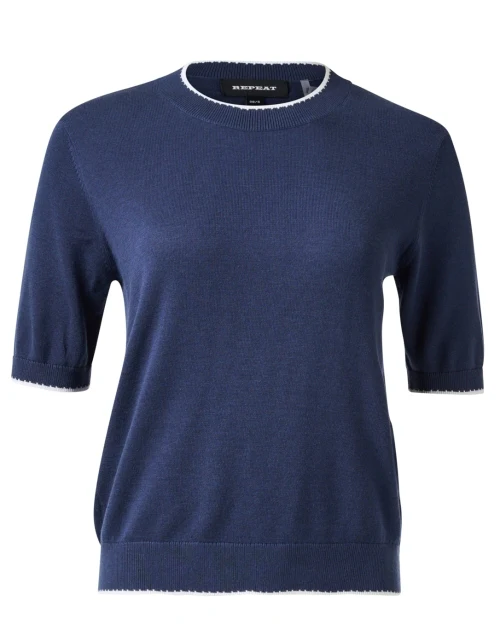 Navy Knit Top
