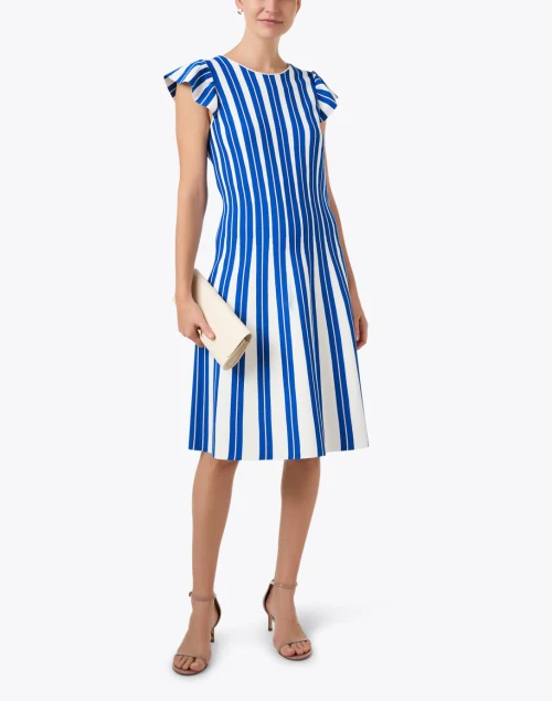 Gentian Blue and White Striped Dress