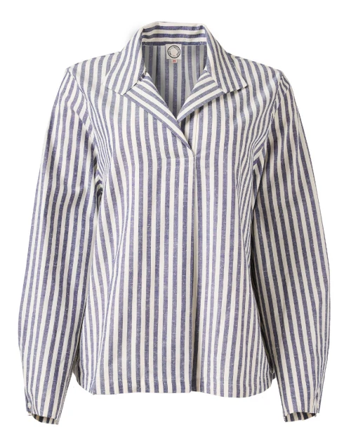 Noa Blue and White Stripe Top