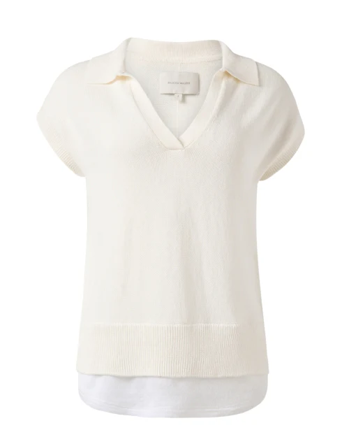 Jaia Ivory Polo Looker Sweater
