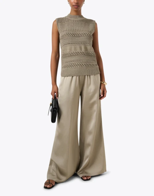 Green Sleeveless Cotton Sweater