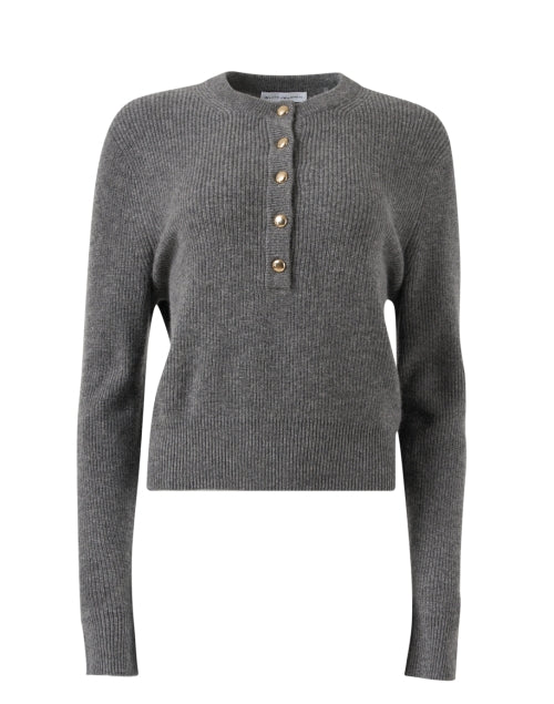 Grey Cashmere Henley Sweater