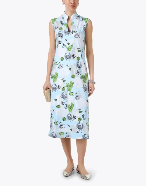 Kristen Blue Ocean Print Dress
