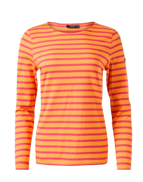 Minquidame Orange and Pink Striped Cotton Top