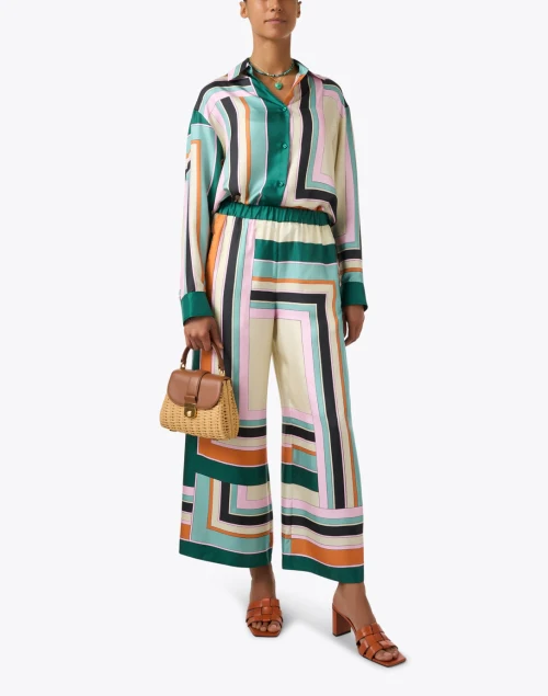 Formia Multi Geometric Print Silk Top