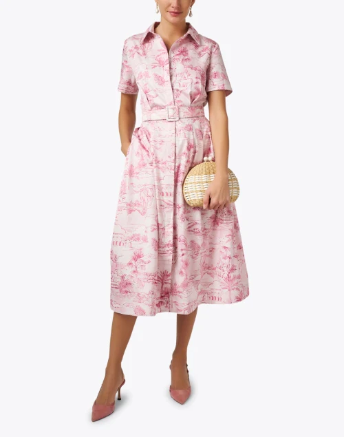 Cairo Pink Print Cotton Shirt Dress