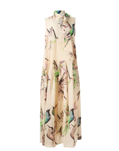 Ivory Bird Printed Dress