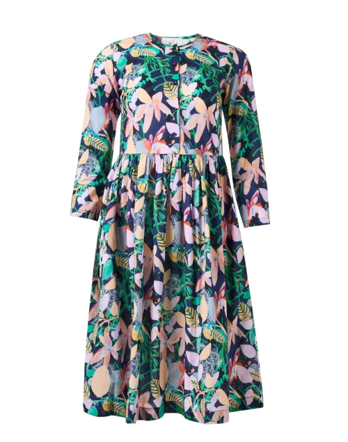 Multi Floral Print Cotton Dress