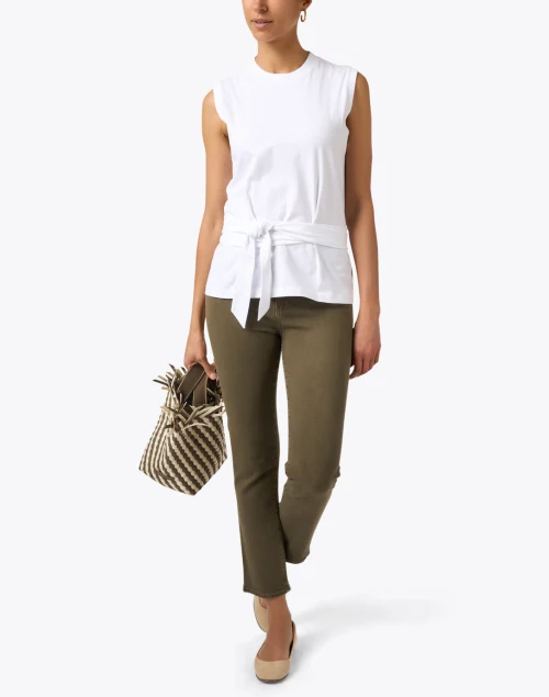 Mari Green Straight Leg Cropped Jean