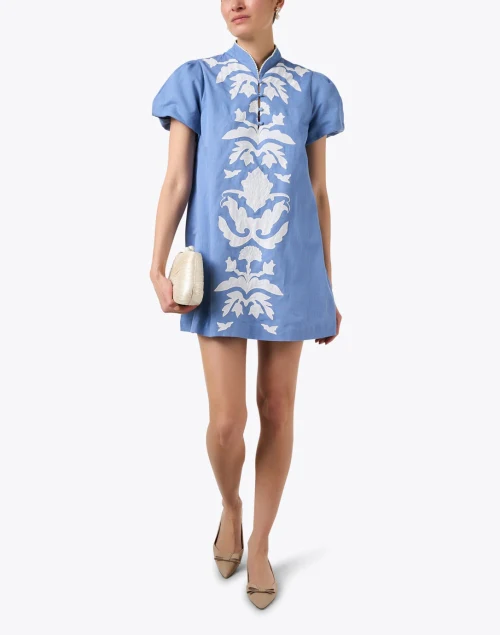 Elliana Blue Embroidered Dress