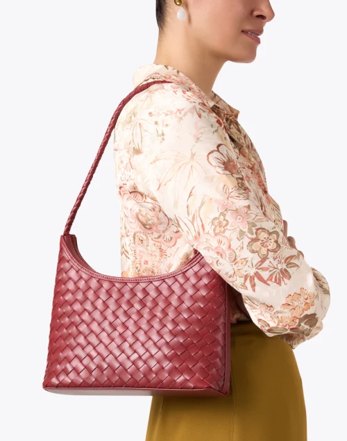 Marni Red Woven Leather Shoulder Bag